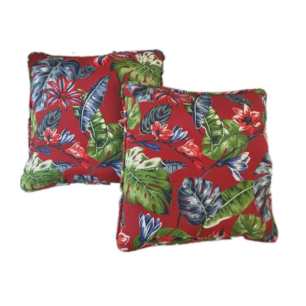 2 Outdoor Throw Pillows Tropical Theme 18